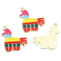 Vibrant Mexican pinata enamel charm pendant for DIY jewelry making and keychains - No.16 Chili