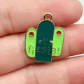 Vibrant cactus let's fiesta alloy enamel charm for DIY jewelry making and handicraft - Dark Gray