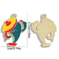Mexican chili enamel charm in green and yellow with dimensions, DIY alloy pendant - Cartoon Chili Person Style (A6-489)
