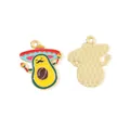 Mexican style avocado alloy charm with colorful sombrero and maracas for DIY jewelry - Maracas Sombrero Avocado (8辣椒节)
