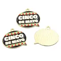 Enamel Cinco de Mayo speech bubble charms for DIY Mexican carnival jewelry crafts - No.17 Chili