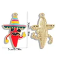 Mexican chili pepper enamel charm with sombrero and sunglasses for DIY jewelry, 3x2cm size - Cool Chili Style (A6-490)