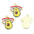 Mexican fiesta themed avocado enamel charm pendant for DIY jewelry and keychains - No.19 Chili