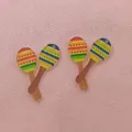 Colorful Mexican maracas acrylic charms for creative DIY jewelry making and craft accessories - Colorful Printed Maracas Style (7)