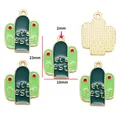Vue détaillée montrant les dimensions des charms cactus fiesta pour bijoux DIY - Cactus (W435) / 23*18mm