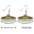 Orecchini in acrilico con sombrero messicano per Cinco de Mayo, larghi 36mm, peso 6g - Stile Sombrero (2)
