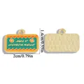 Holy Guacamole rectangle enamel charm for DIY jewelry making, gold-tone alloy pendant - Avocado Plaque Style (A6-492)