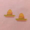 Mexican carnival sombrero acrylic charms for DIY jewelry making and earring pendants - Yellow Decorative Sombrero Style (9)