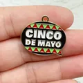 Alloy enamel Cinco de Mayo speech bubble charm for DIY jewelry making handmade accessories - Red