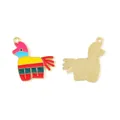 Handmade alloy enamel pinata donkey charm for DIY jewelry making craft accessories - Colorful Piñata Donkey (17辣椒节)