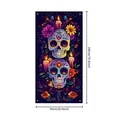 Banner de puerta mexicano Día de los Muertos con diseño de calavera y medidas - Estilo 4 (BJB) / 90x180cm