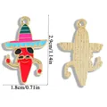 Mexican chili enamel charm pendant for DIY bracelets and keychains, 2.9cm height - Chili with Sunglasses Style (A6-498)