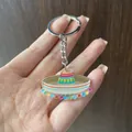 Colorful Mexican sombrero hat acrylic keychain for party celebrations - Hat