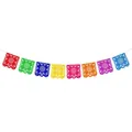 Bandierina messicana colorata Papel Picado con otto bandiere in feltro per decorazioni feste - Quadrato (8 Pezzi/Confezione)
