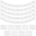 Laser-cut white Mexican papel picado banners with intricate floral patterns for party decor - Pinata White Style (LQ-2025032506) / 1 String 9 Flags