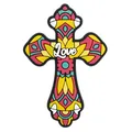 Day of the Dead colorful cross fridge magnet with 'Love' design, PVC rubber material - Style 20 - Love