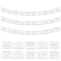 Détails des motifs de bannières mexicaines Papel Picado en plastique blanc pour décoration - Style Château et Vase Mexicain