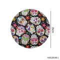 Décoration ronde 35 cm motif tête de mort mexicaine pour fête du Jour des Morts - Tapis Décoratif Rond (HA812B24B-1) / 35cm