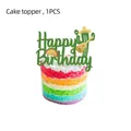 Mexican Fiesta Happy Birthday cake topper with cactus and taco decorations for parties - Large Cake Topper