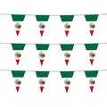 Vue détaillée des guirlandes de drapeaux nationaux mexicains pour les décorations de fête - Banderole Triangulaire / 25 Pièces/Paquet (20x28cm)