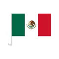 Vue détaillée d'un drapeau mexicain pour vitres de voiture avec mât en plastique - Drapeau de Fenêtre de Voiture