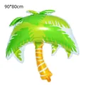 Tropical palm tree shaped green and gold aluminum foil party balloon sized 90x80cm - Coconut Tree