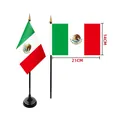Small Mexican hand-held flag with desk stand 14x21cm for 2026 World Cup event decor - Mexico Desk Flag (14x21cm)