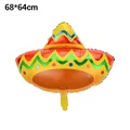 Detail van de 68x64cm Mexicaanse sombrero folieballon voor feestversiering. - Mexicaanse Sombrero Hoed