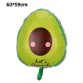 Detail van avocado folieballon met Let's Avocado tekst en schattig gezicht - Avocado