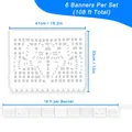 Lot de bannières mexicaines en feutre papel picado pour décoration de fête et de mariage - Style de Mariage Mexicain / 9 Pièces Avec 5 Motifs / Blanc