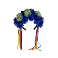 Ringelblumen-Blumenstirnband mit bunten Regenbogenbändern für Halloween-Party-Haarschmuck. - Blau und Hellgrüner Stil (5#)