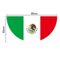 Drapeau national du Mexique plissé en éventail pour décoration festive, 90x45cm - Bannière en Éventail