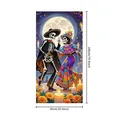 Mexican Day of the Dead door banner with dancing skeletons design 90cm x 180cm size - Door Cover 1 / 180x90cm/Pack / 100D Polyester