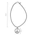 Vista dettagliata della collana hippie simbolo pace con misure 27,5 cm e 5,4 cm - Collana / 5.4cm / Collana Segno della Pace in Metallo - 5.4cm (PJ9817-1)