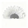 Detailed view of elegant white feather headband for carnival and party costumes - White