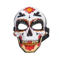 Detailed view of a Day of the Dead sugar skull mask with vibrant patterns - Painted Style B Skull