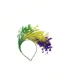 Vibrant green yellow purple feather headband for carnival masquerade party headpiece - Colorful
