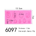 Dimensions détaillées du moule en silicone rose crâne d'Halloween pour décoration - 6097 / Rose