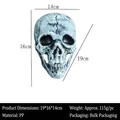 Detailansicht eines realistischen Halloween-Schädel-Requisits mit Maßen und Material - Bemalt Verwittert (Nur Totenkopf) / 19*16*14cm