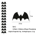 Dimensions et contenu du paquet de la guirlande de chauves-souris d'Halloween 12pcs - Style Vertical de Chauve-souris / Lot de 12