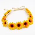 Böhmischer Sonnenblumen Blumenkranz Stirnband perfekt für Hippie Partys und Festivals - Hair Accessory / Hippie Gänseblümchen Kopfschmuck (TS8146)