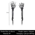 Piquets de jardin en forme de bras de squelette d'Halloween, hauteur 45 cm, 1 paire - Noir (Paire) / 45cm*10cm