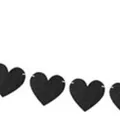 Ghirlanda di cuori in feltro nero per decorazioni di Halloween e feste a parete. - Stile Orizzontale a Cuore Nero / Set da 12 Pezzi