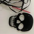 Ghirlanda teschio in feltro nero DIY per Halloween con ago rosso per decorazioni festa - Stile Orizzontale a Teschio / Set da 12 Pezzi