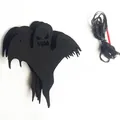 Decorazioni di Halloween con fantasmi in feltro nero inclusi spago e kit di aghi per infilare - Stile Orizzontale a Fantasma / Set da 12 Pezzi