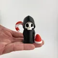 Adorable figurine de faucheuse squelette imprimée en 3D tenant un sucre d'orge décoratif - 4.5*4.8*4.8cm / Style A