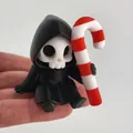 Adorable figurine miniature de faucheuse squelette imprimée en 3D avec sucre d'orge - 4.5*4.8*4.8cm / Style C