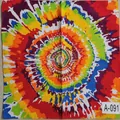 Bandana quadrata tie-dye arcobaleno per costumi hippie e decorazioni festa Halloween - Foulard / A-091 / Bandana Segno della Pace Colorata (TS8106-5)