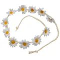 Fascia per capelli con margherite stile hippie boho con corda intrecciata per feste - Ghirlanda di fiori / 11 pezzi / Ghirlanda di Margherite Bianche - 11 Fiori (TS8146A)