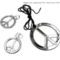 Set di collana e orecchini hippie con segno della pace per feste di Halloween - Set / Set Collana e Orecchini Segno della Pace Argento (HH001761E)